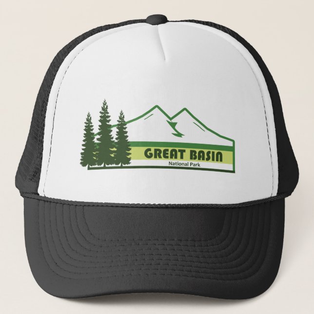 Great Basin National Park Green Stripes Trucker Hat (Front)