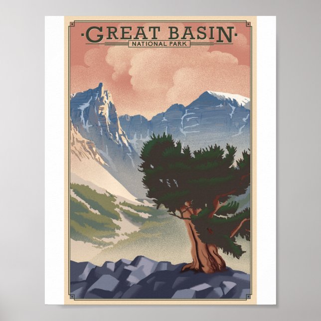Great Basin National Park Litho Artwork Poster (Front)