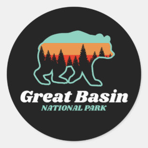 Great Basin National Park Nevada Bear Retro  Classic Round Sticker