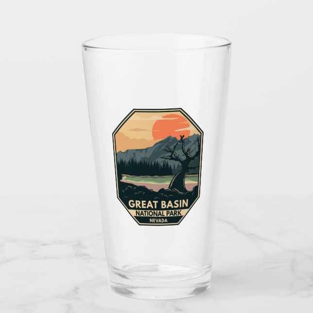 Great Basin National Park Retro Emblem Glass (Front)