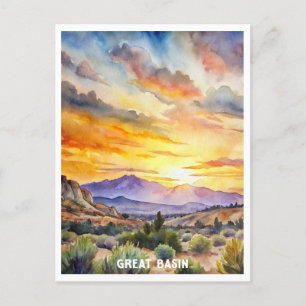 Great Basin National Park Watercolor Painting  Postcard