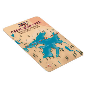 Great Bear Lake, Canada, map travel poster art Magnet