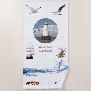 Great Beds Lighthouse Beach Towel