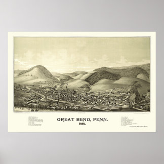 Great Bend, PA Panoramic Map - 1887 Poster