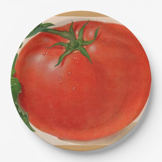 great BIG juicy tomato Paper Plate (Front)