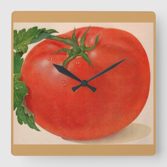 great BIG juicy tomato Square Wall Clock (Front)