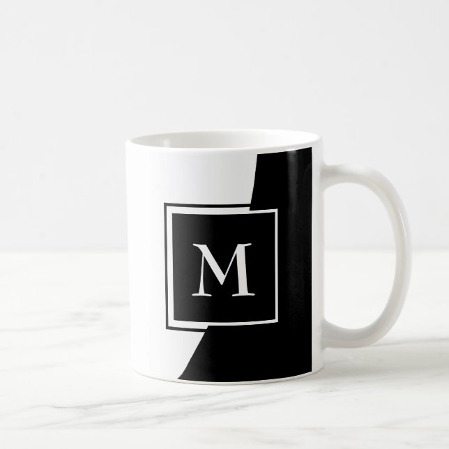 Great Black and White Monogram Coffee Mug (Right)