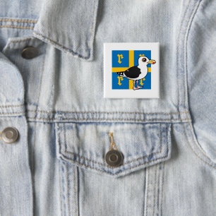 Great Black-backed Gull of Rauma Finland 15 Cm Square Badge