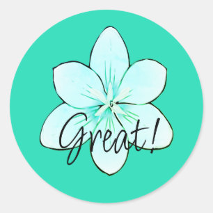 Great Blue Flower Stickers