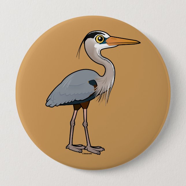 Great Blue Heron 10 Cm Round Badge (Front)