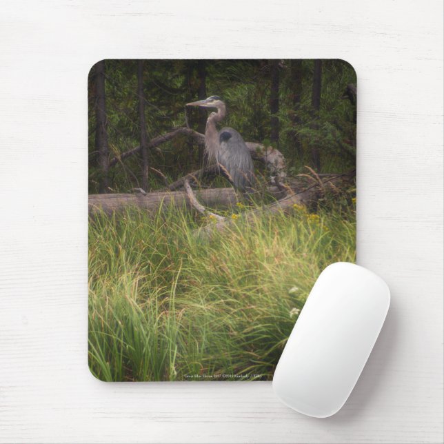 Great Blue Heron 8917 Mouse Mat (With Mouse)