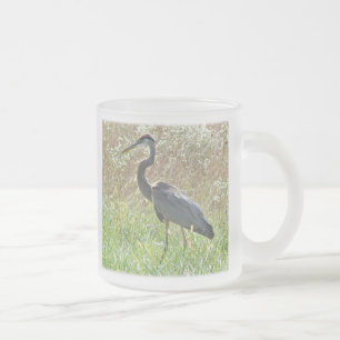 Great Blue Heron - Ardea herodias Frosted Glass Coffee Mug