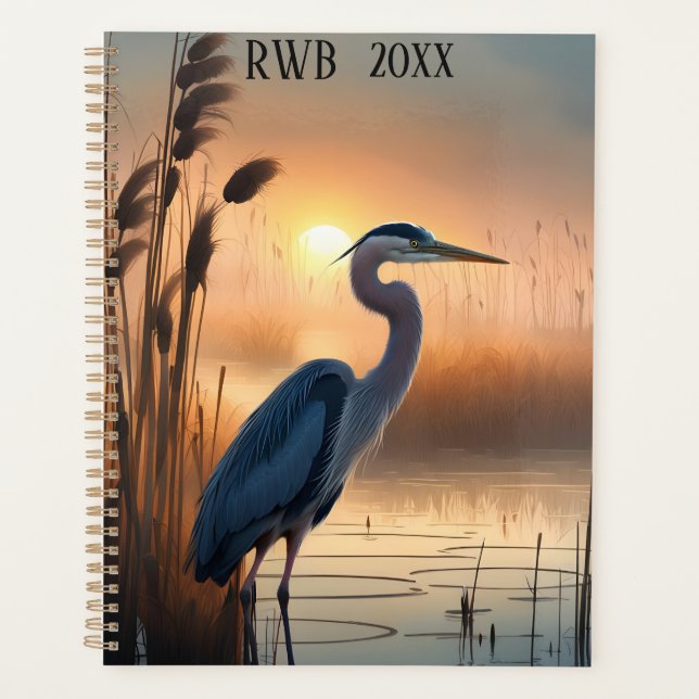 Great Blue Heron at Sunrise Planner (Front)