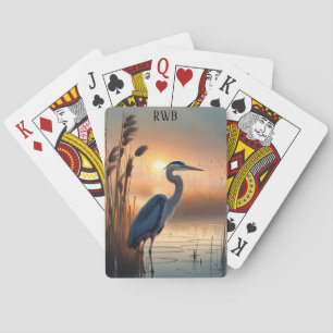 Great Blue Heron at Sunrise Playing Cards