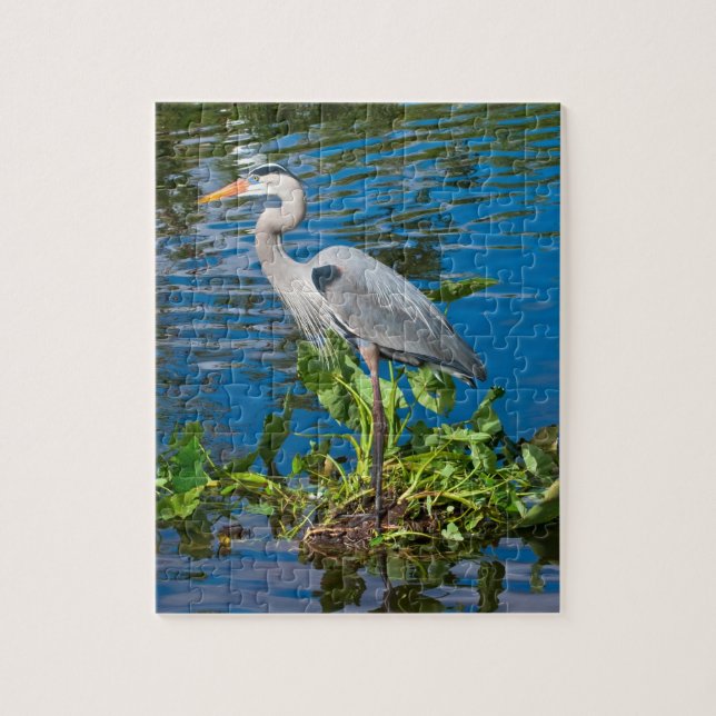 Great Blue Heron at the Pond Puzzle (Vertical)