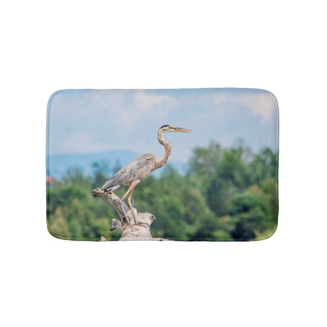 Great Blue Heron Bath Mat (Front)