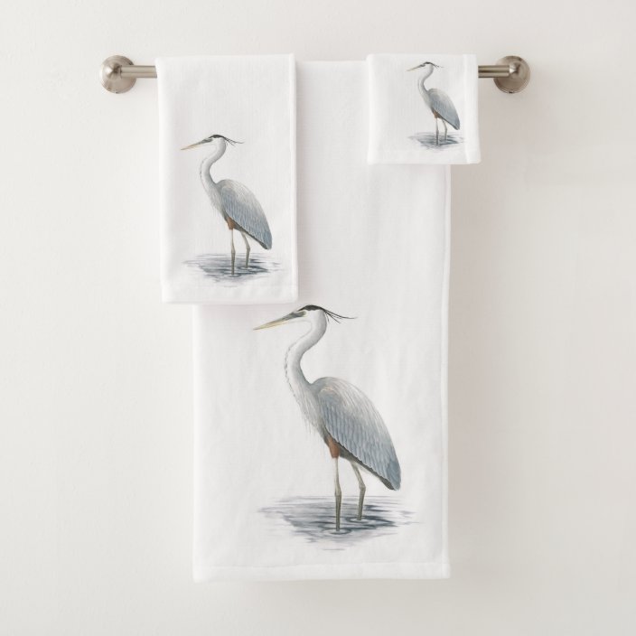 Great Blue Heron Bath Towel Set Zazzle.co.uk