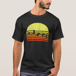 Great Blue Heron Bird Retro Sunset Vintage Distres T-Shirt