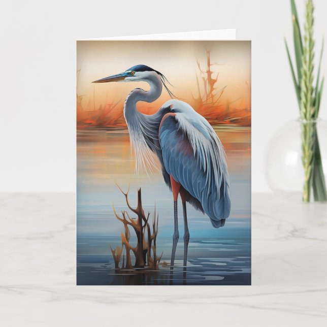  Great Blue Heron Bird Wildlife Nature  Card (Front)