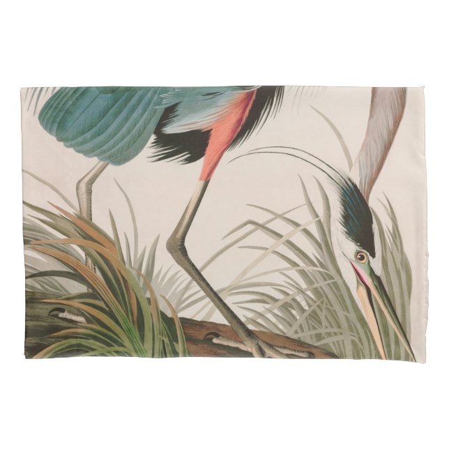 Great Blue Heron Birds of America Audubon Print Pillowcase (Front)
