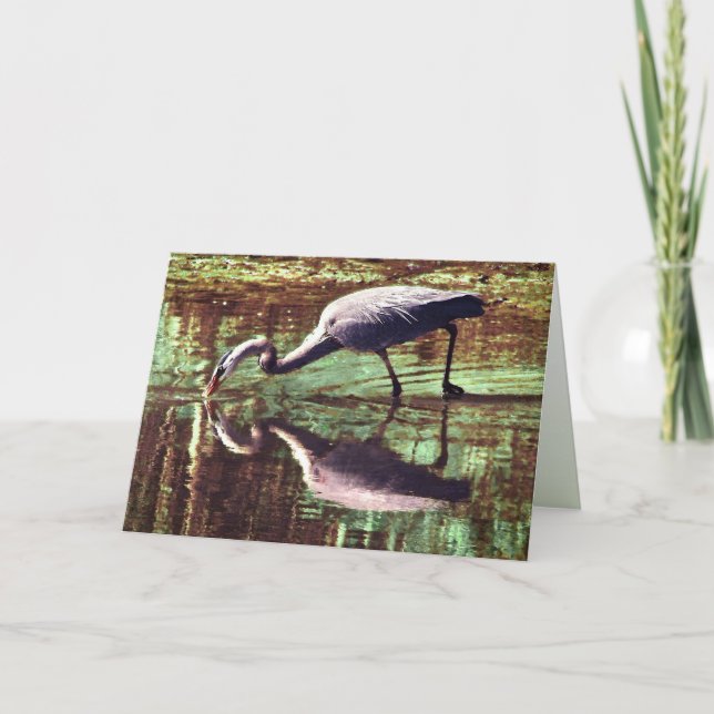 Great Blue Heron Birthday Card (Front)