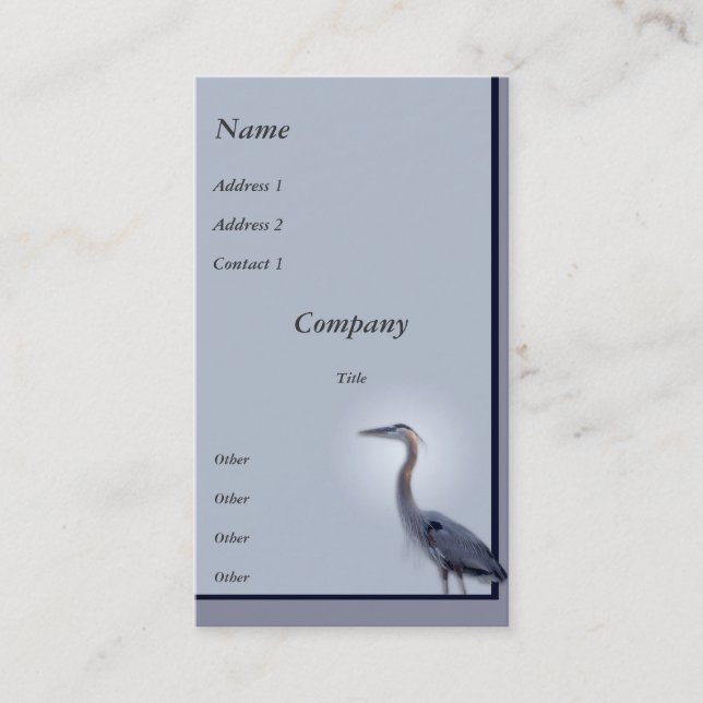 Great Blue Heron Business Card (Front)
