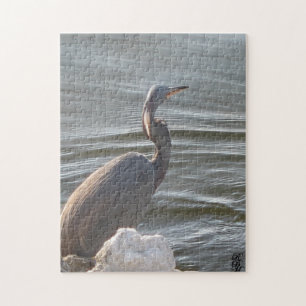 Great Blue Heron by the Water Jigsaw Puzzle