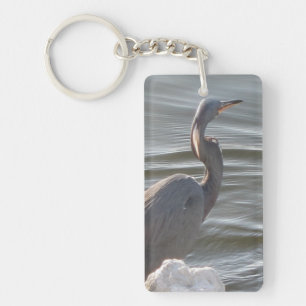 Great Blue Heron by the Water Key Ring