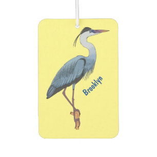 Great blue heron cartoon illustration car air freshener