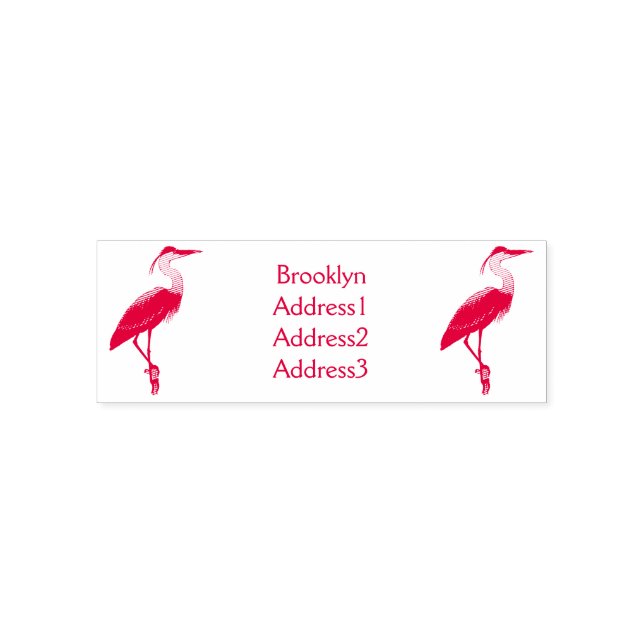 Great blue heron cartoon illustration self-inking stamp (Design)