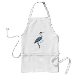 Great blue heron cartoon illustration standard apron