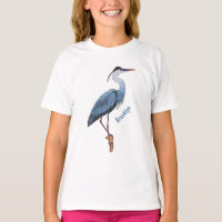 Great blue heron cartoon illustration