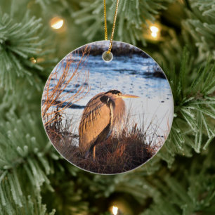 Great Blue Heron Ceramic Tree Decoration