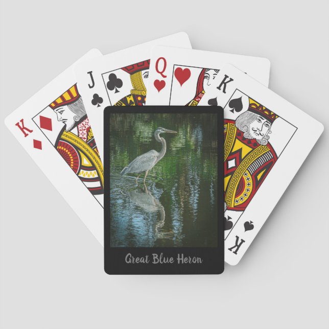 "Great Blue Heron" Classic Playing Cards (Back)