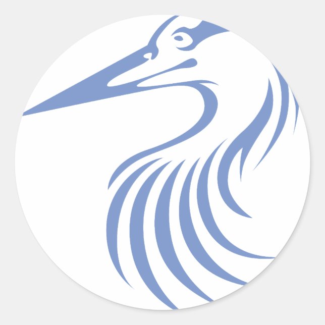 Great Blue Heron Classic Round Sticker (Front)