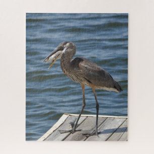 Great Blue Heron Close Up Bird Lover's Jigsaw Puzzle