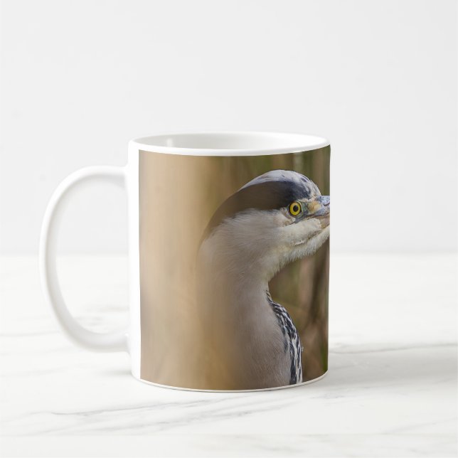 great blue heron coffee mug (Left)