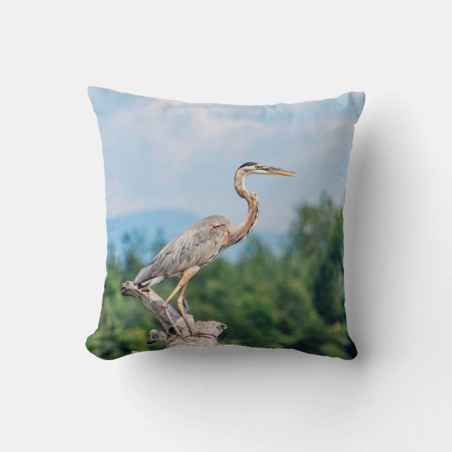 Great Blue Heron Cushion (Front)