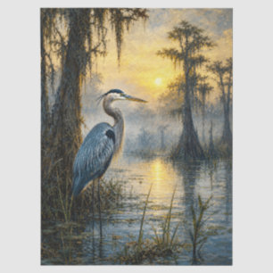 Great Blue Heron Cypress Swamp Tissue Paper