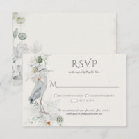 Great Blue Heron Ethereal Floral RSVP