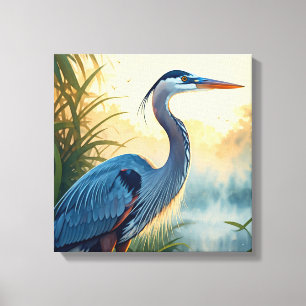 Great Blue Heron Everglades National Park Florida Canvas Print
