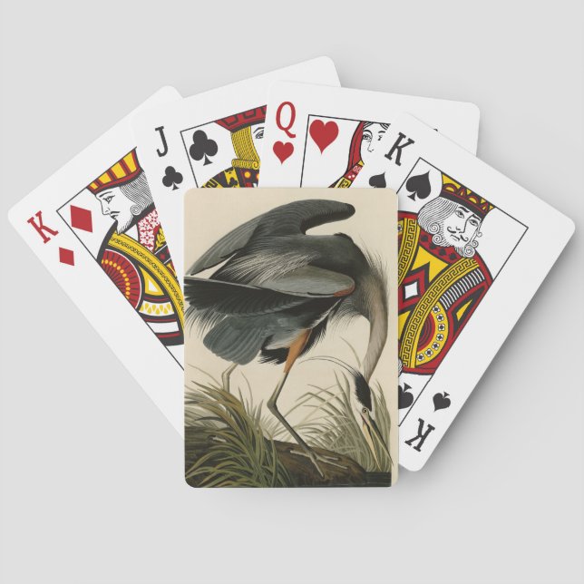 Great Blue Heron from Audubon's Birds of America Playing Cards (Back)