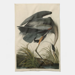 Great Blue Heron from Audubon's Birds of America Tea Towel