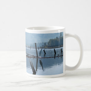 Great Blue Heron Haiku mug. Coffee Mug