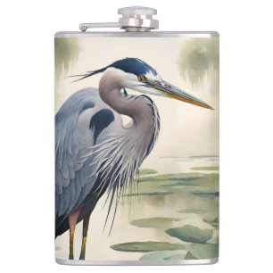 Great Blue Heron Hip Flask