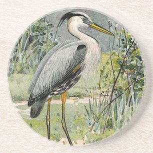 Great Blue Heron Illustration Coaster