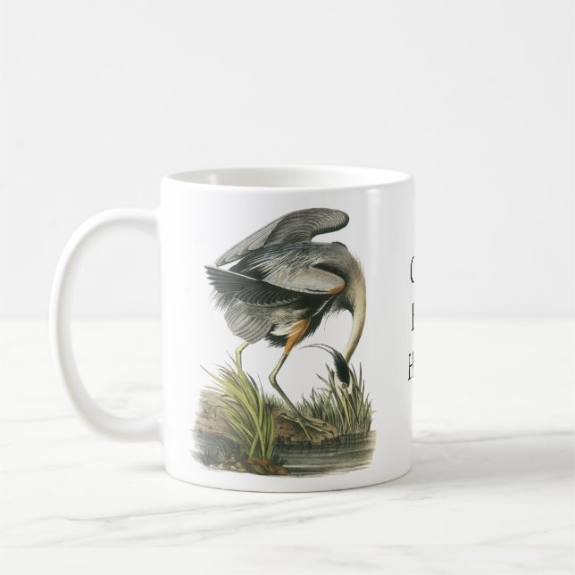 Great Blue Heron, John Audubon Coffee Mug (Left)