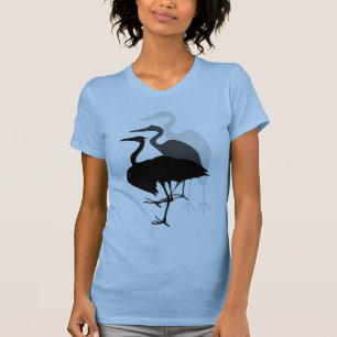 Great Blue Heron Ladies T-shirt Blue