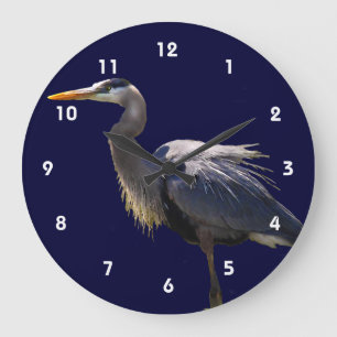 Great Blue Heron Large Clock
