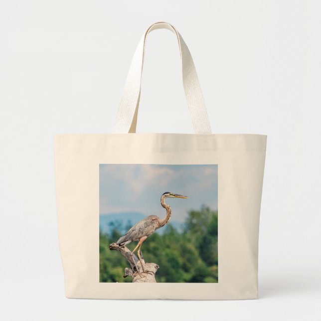 Great Blue Heron Large Tote Bag (Front)